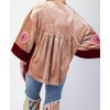 Women's Mine All Mine Embroidered Velvet Babydoll Top - Easel - 3 of 3