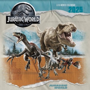 Trends International 2025 Jurassic World Wall Calendar: Monthly 12x12" Multicolored Paper, Saddle Stitch Binding, All Ages - 1 of 4