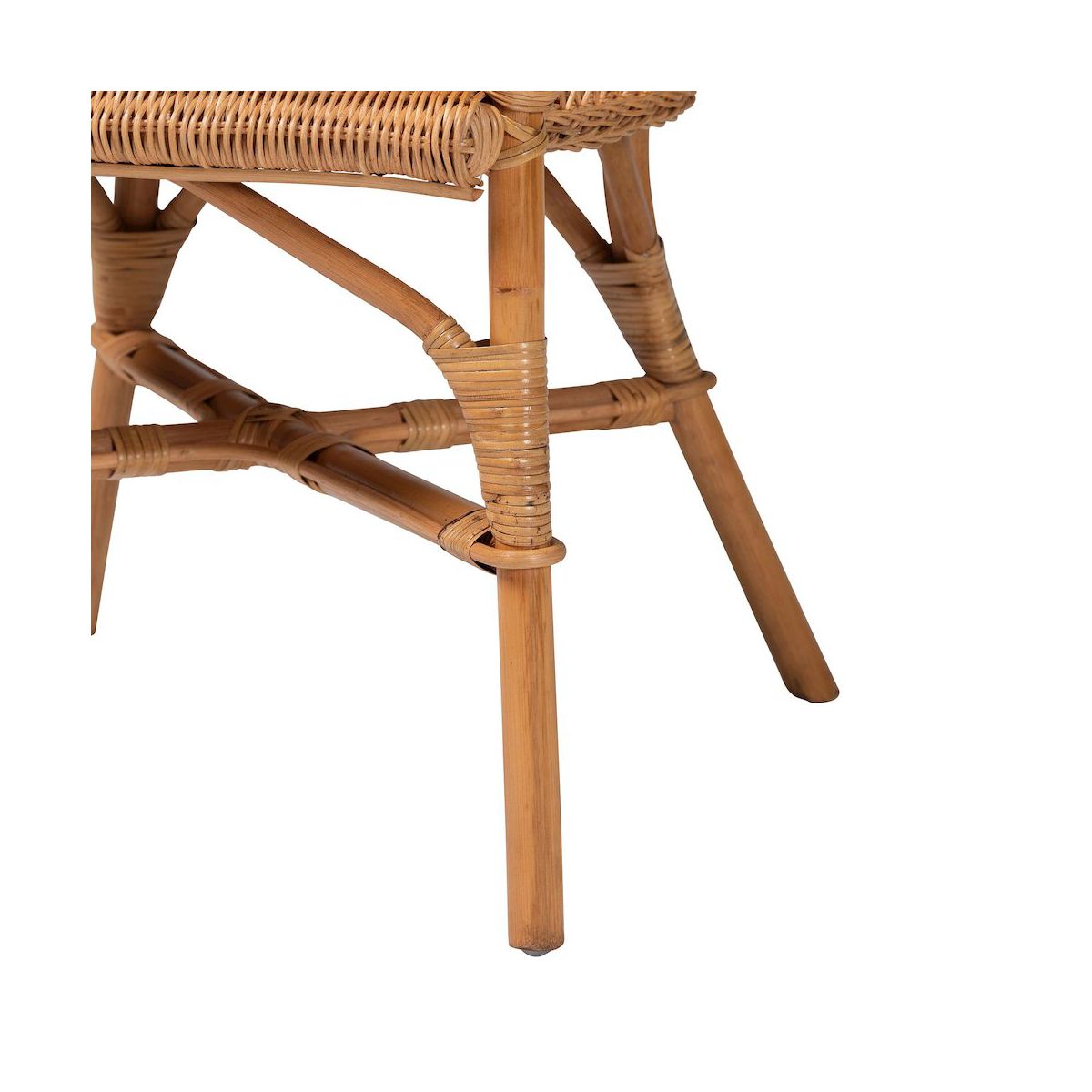 bali & pari,Abigale Natural Rattan Dining Chair - Handwoven Wicker Accent Chair with Arms - thumbnail 7