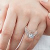 Pompeii3 Certified 3.80Ct Princess Cut Diamond Engagement Ring 14k Gold Lab Created - 3 of 4