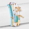 Acrylic Pearl Horn and Pasta Beaded Bracelet Set 5pc - Universal Thread™ Blue/White/Yellow - 2 of 4