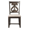 Stanford Wooden Swirl Back Chair Brown - Picket House Furnishings: Mid-Century Modern, Upholstered Seat - 2 of 4
