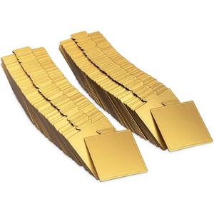 Sparkle and Bash 200 Pack Mini Gold Foil Cake Boards, Square Dessert Display (3.5 In) - 1 of 4