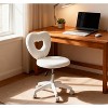 Racxily Office Task Chair, Heart Back Swivel Chair with Wheels, White - 2 of 4