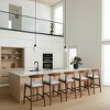 Akoasm Upholstered 24 Inch Solid Wood Kitchen Dinning Chairs Stools with Wood Legs-Light Grey - 4 of 4