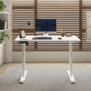 Okak Adjustable Lift-up Computer Drafting Table with Wooden Tabletop,Home Office Drafting Standing Desk for Adults/Teens - 1 of 4