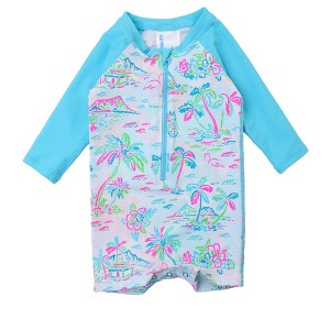 RuggedButts Baby/Toddler Boys UPF50+ Long Sleeve One Piece Rash Guard - 1 of 4