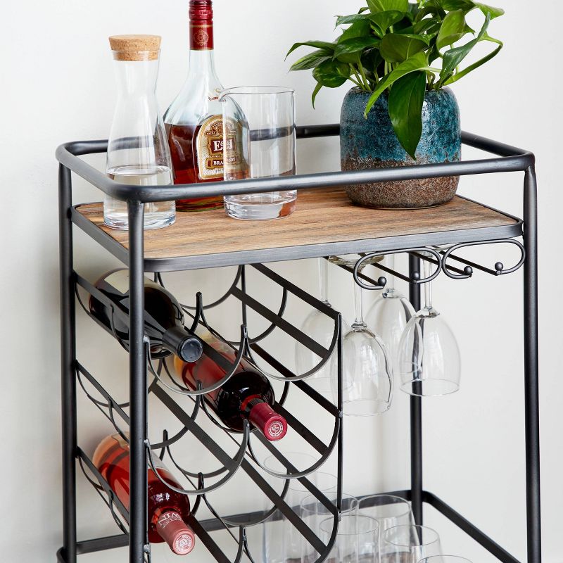 Metal and Wood 2 Tiered Wine Rack Chart Gray - Olivia &#38; May, 5 of 23
