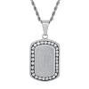 Steeltime 24" Unisex stainless steel and simulated diamonds Our Lady of Guadalupe dog tag pendant - 2 of 4