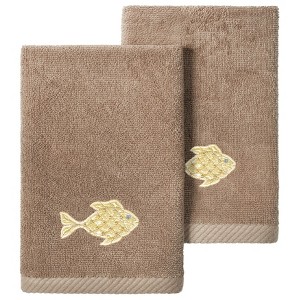 Linum Home Textiles 100% Turkish Cotton FIGI Embellished Towel Set - 1 of 4