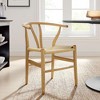 Modway  Amish Wood Rope Dining Room Chair in Natural - 29 Inch Tall Solid Elm Wood Accent Armchair - 2 of 4