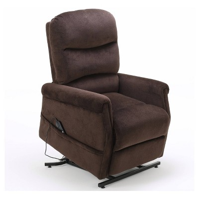 Halea Upholstered Lift Chair - Chocolate - Christopher Knight Home