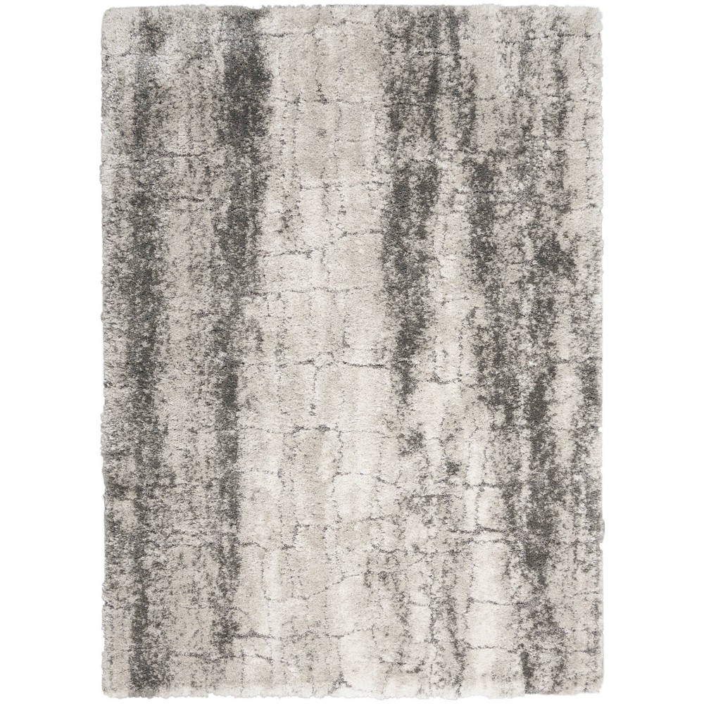 Photos - Doormat Nourison 4'x6' Dreamy Shag Abstract Machine Woven Indoor Area Rug Ivory/Ch 