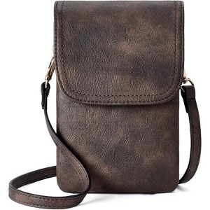 Vegan Leather Small Crossbody Bags for Women Designer Cell Phone Bag Wallet Purses Adjustable Strap - 1 of 4