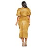 L I V D Women's Cheetah Foil Wrap Top and Midi Skirt Set - 3 of 3