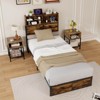Infans Twin Bed Frame w/Charging Station Storage Headboard Under-bed Storage Space - 3 of 4