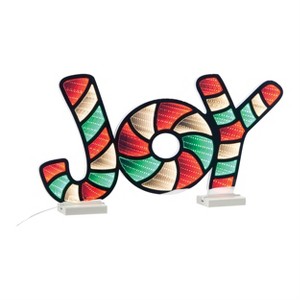 JOY Ekkolight 24" Acrylic Holiday Sign – Infinity Light Effect Christmas Decor by Melrose - 1 of 3