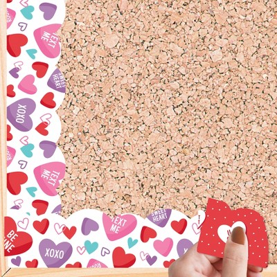 Big Dot of Happiness Colorful Valentine's Day - Scalloped Classroom Decor - Bulletin Board Borders - 51 Feet