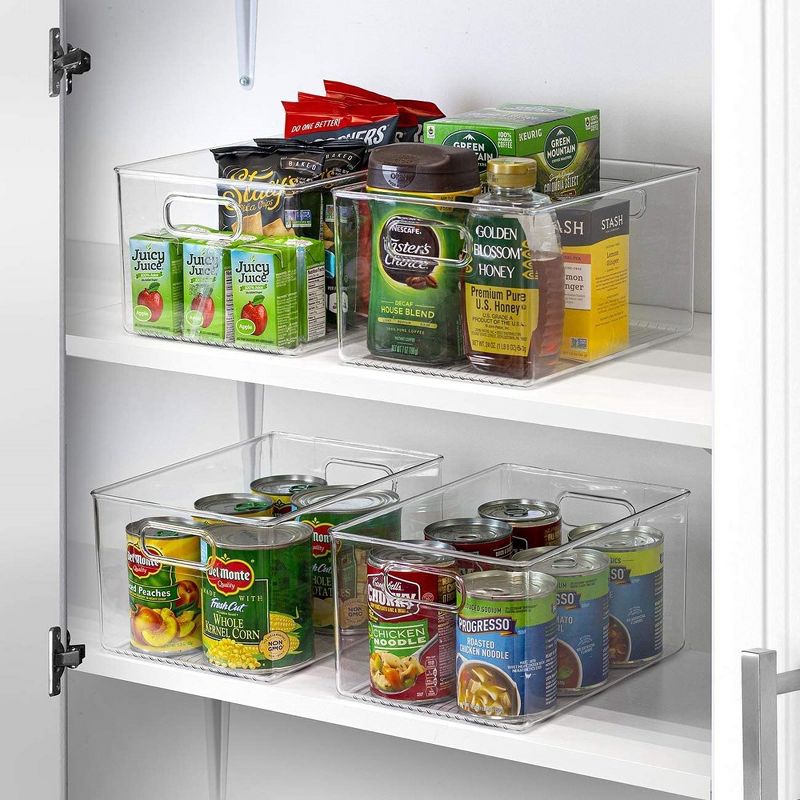 Sorbus Large Plastic Storage Bins - for Kitchen Organization, Pantry Organizers and Storage, Fridge Organizer - Clear Storage Bins (4 pack), 4 of 15