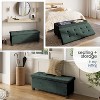 StorageBud Storage Ottoman for Bedroom End of Bed, Velvet Storage Bench, Large Storage Ottoman Bench, Entryway Bench with Storage - 3 of 4