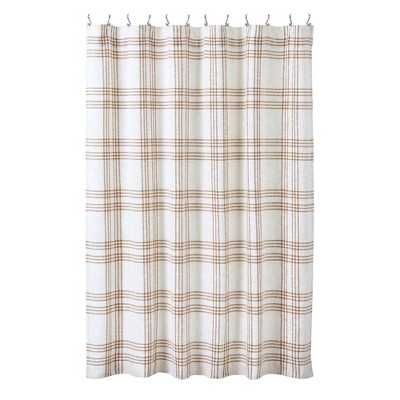 Wheat Plaid Shower Curtain 72x72  VHC Brands