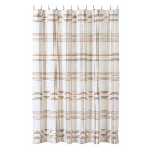Wheat Plaid Shower Curtain 72x72  VHC Brands - 1 of 4