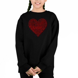 LA Pop Art Love Yourself - Girl's Word Art Crewneck Sweatshirt - 1 of 3