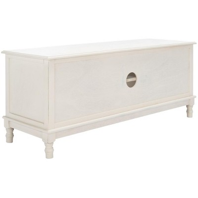 Countryside Charm Distressed White 53" Media Stand with Cabinet