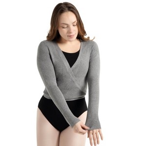 Capezio Women's Ribbed Sweater Knit Wrap Sweater - 1 of 4