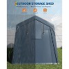 Heavy-Duty Portable Outdoor Storage Shed, Waterproof PE Carport with Roll-Up Door for Tools & Motorcycle - 3 of 4