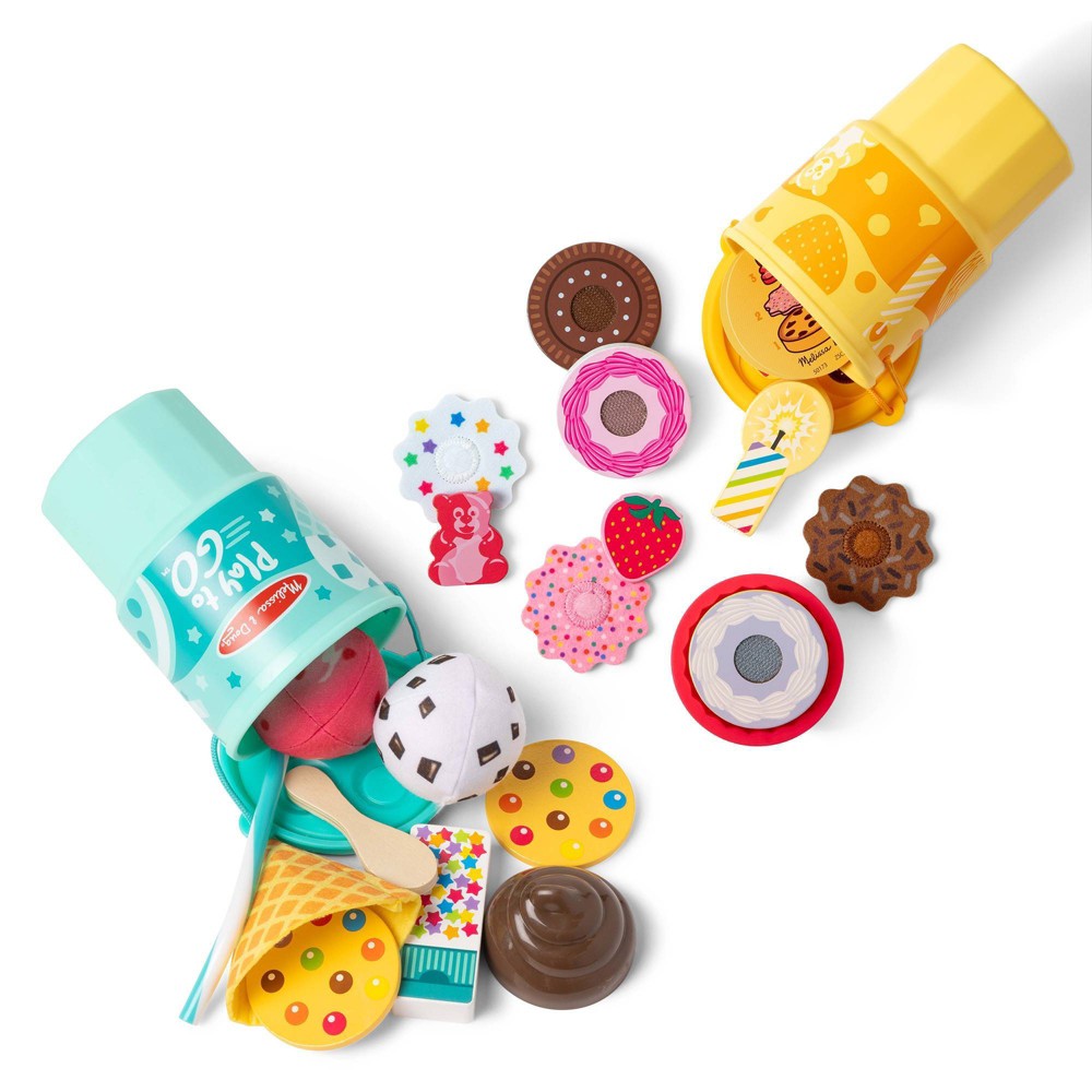 Melissa & Doug Play to Go 2-Pack: Cake and Cookies And Ice Cream, Play Food Travel Toys