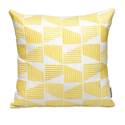 Parkland Collection,Geometric Geometric Yellow Square 18" X 18" Pillow