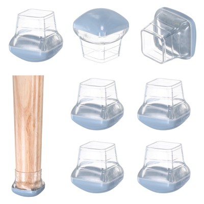 Unique Bargains Silicone Square Chair Leg Caps Floor Protectors 8 Pcs