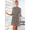 LASCANA Women's Long Sleeve Floral Pattern Dress - image 2 of 4