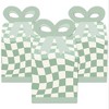Big Dot of Happiness Sage Green Checkered Party - Square Favor Gift Boxes - Bow Boxes - Set of 12 - 2 of 4