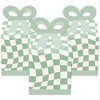 Big Dot of Happiness Sage Green Checkered Party - Square Favor Gift Boxes - Bow Boxes - Set of 12 - image 2 of 4