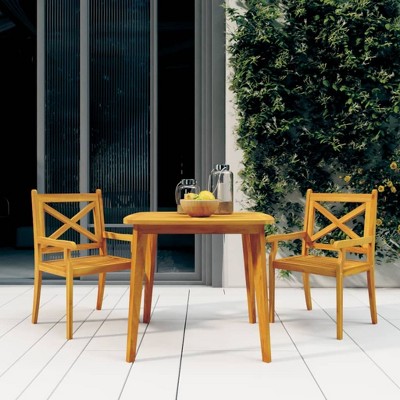 vidaXL Patio Table 33.5 in.x33.5 in.x29.5 in. Solid Wood Acacia