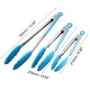 Unique Bargains Stainless Steel Silicone Tip Locking Mechanism Kitchen Tongs 1 Set - 2 of 4