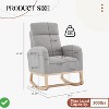 L-Shape Rocking Chair Nursery Glider Chair Nursery Chair w/High Back and Side Pocket Rocking Accent Armchair - 2 of 4