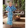 ADR Women's Plush Fleece Nightgown Woman, Long Cozy Kaftan with Pockets, Plaid & Solid Colors - 2 of 3