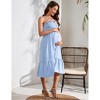 Women's Maternity Sleeveless Smocked Dress Summer Casual Spaghetti Strap Maxi Dress For Photoshoot And Baby Shower - 4 of 4