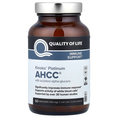 Quality of Life Kinoko® Platinum AHCC® with Acylated Alpha-Glucans, 750 mg, 60 Vegicaps