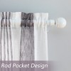 Vertical Striped Linen Textured Semi Sheer Farmhouse Curtains - 2 of 4