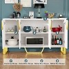 Zevemomo Buffet Sideboard Storage Cabinet 60inch Coffee Bar Console Table with Adjustable Shelf, 4 Doors, White - 3 of 4