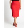 ELOQUII Women's Plus Size Stretch Midi Skirt With Slit - 3 of 4