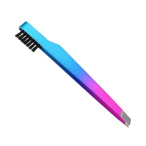 Unique Bargains Portable 2 in1 Eyebrow Shaping Tool Blue Gradient Rose Red 1 Pc - 1 of 4