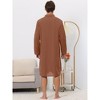 INSPIRE CHIC Men's Long Sleeves Banded Collar Henley Nightgown - 4 of 4
