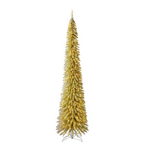 Evergreen Classics Pre Lit Pencil Pine Artificial Holiday Christmas Tree with Warm White LED Lights and Metal Stand - 1 of 4