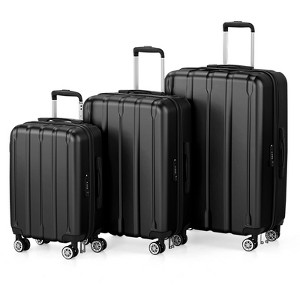 KTMBDW Luggage Set of 3 Hardside Suitcase Sets with TSA Lock, 4 Spinner Wheels, ABS Lightweight Trolley Travel Case for Business Trip,Smoky (20/24/28) - 1 of 4