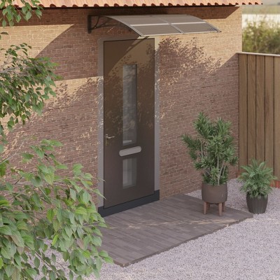 vidaXL Door Canopy Black 157.5 in.x39.4 in. Polycarbonate